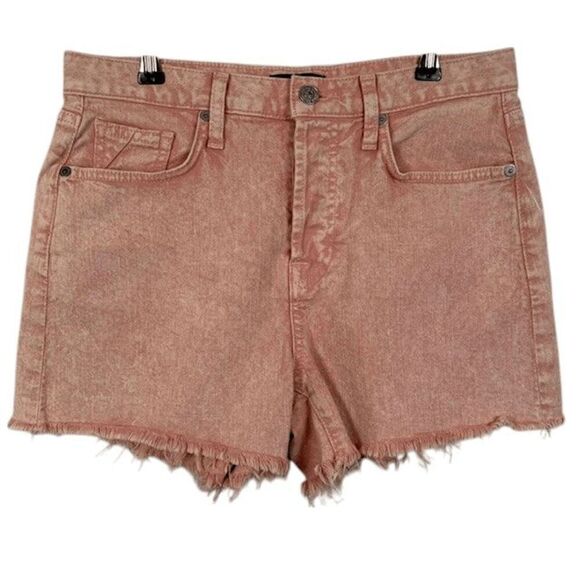 7 For All Mankind Monroe Cutoff Shorts Mineral Pink (Salmon / Peach) Size 26 - Picture 3 of 16